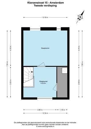 Floor plan - Klaroenstraat 15, 1104 HW Amsterdam 